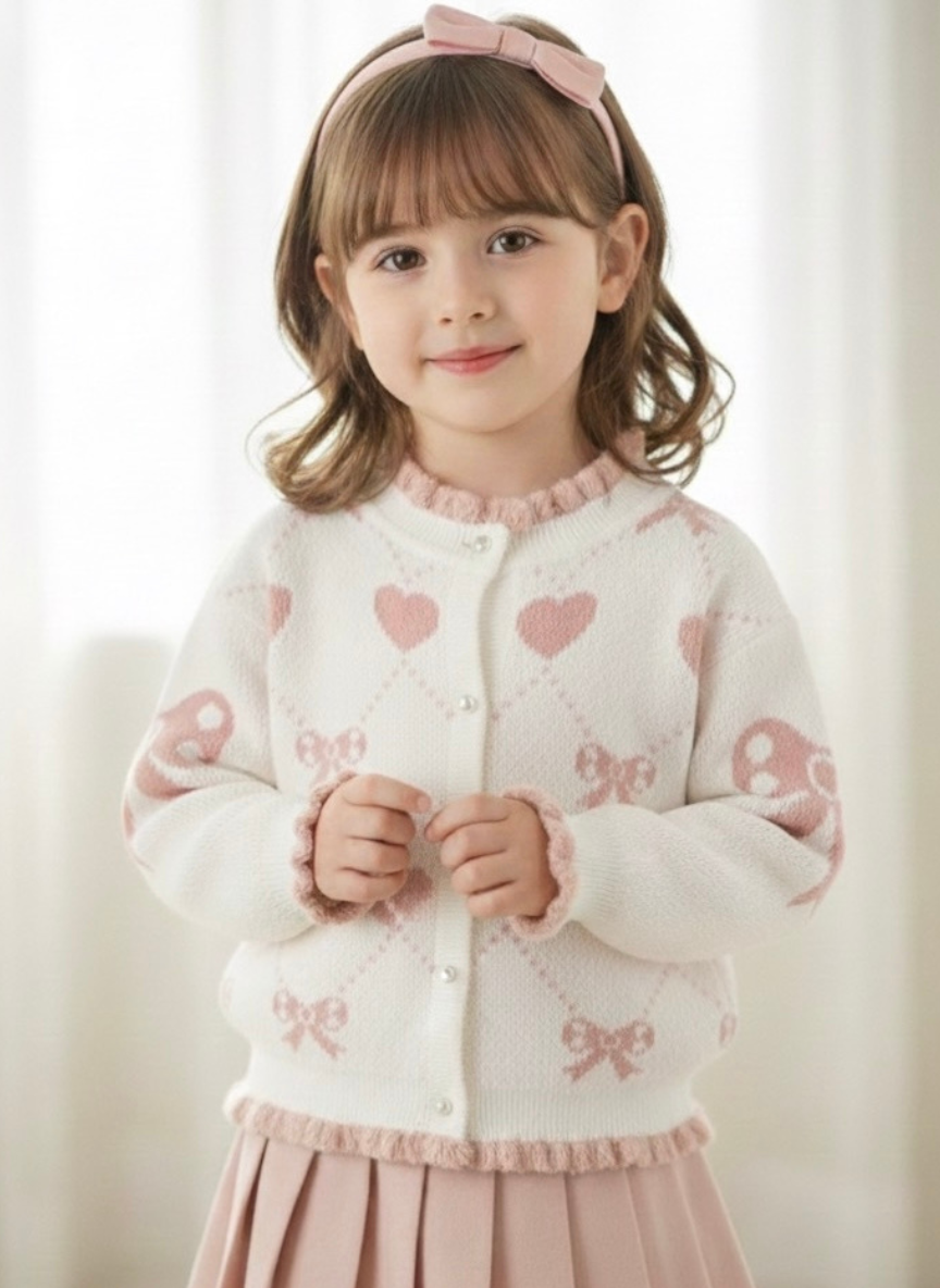 White Hair Fur Winter Sweater for Kids