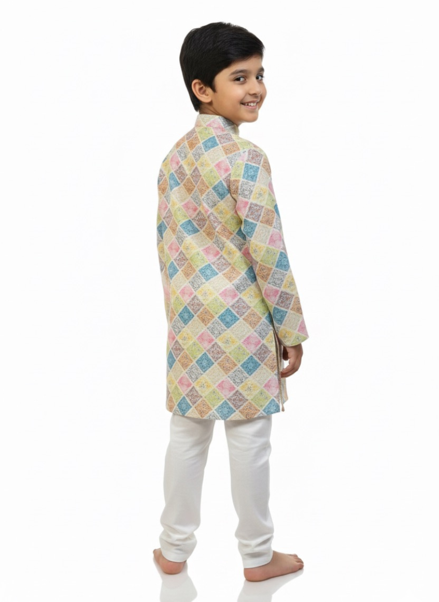Boys Multicolor Printed Kurta Pajama Set