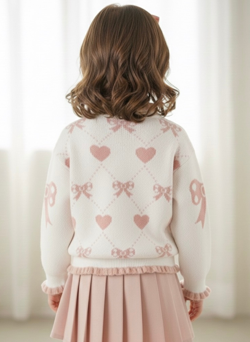 White Hair Fur Winter Sweater for Kids