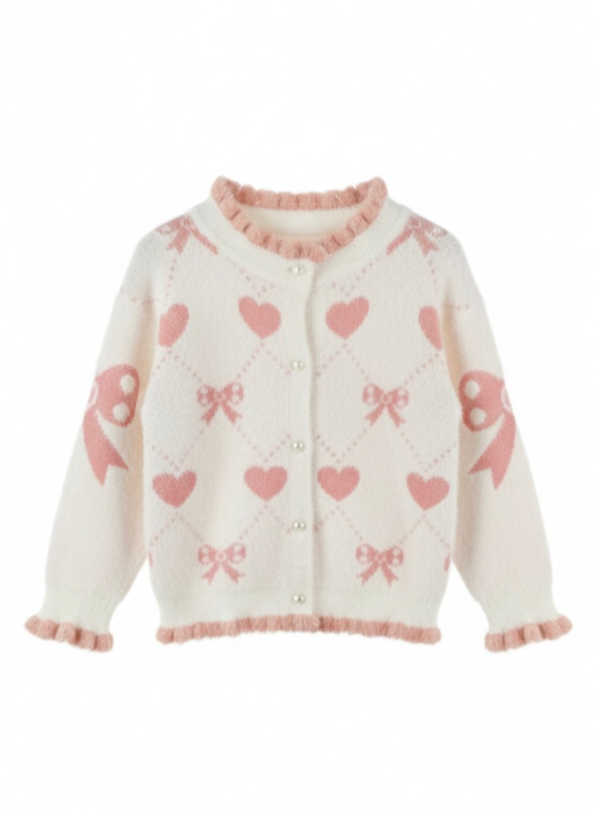 White Hair Fur Winter Sweater for Kids