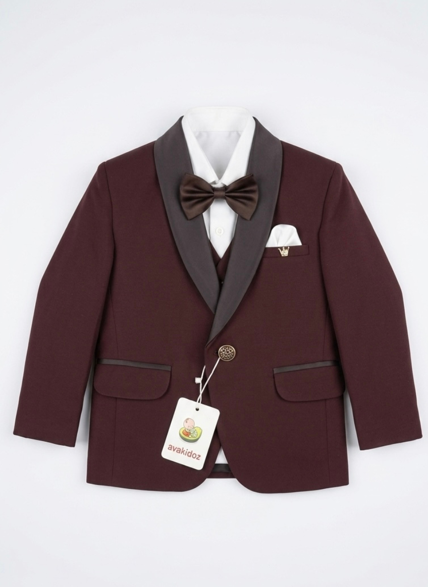 Boys Wine Coat Set