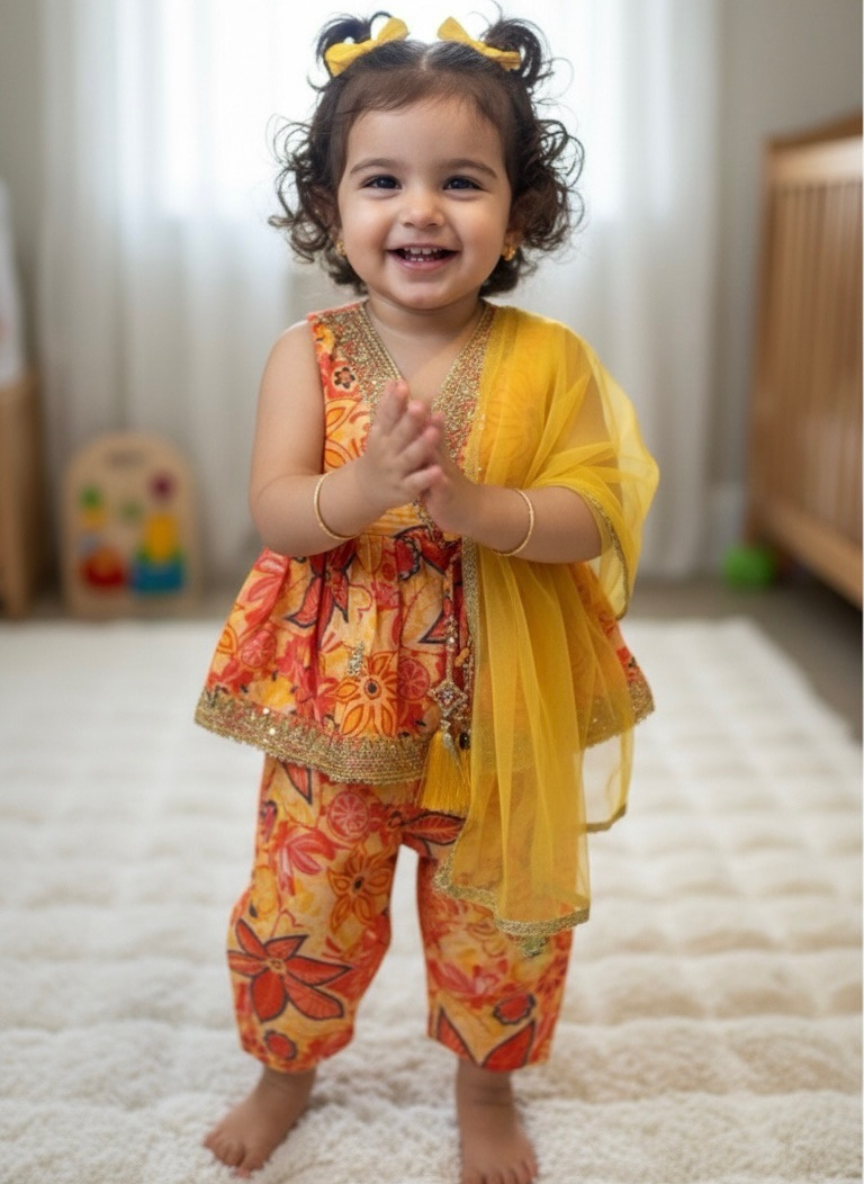 NB Mustard Yellow Ethnic Suit (Newborn–1 Year)
