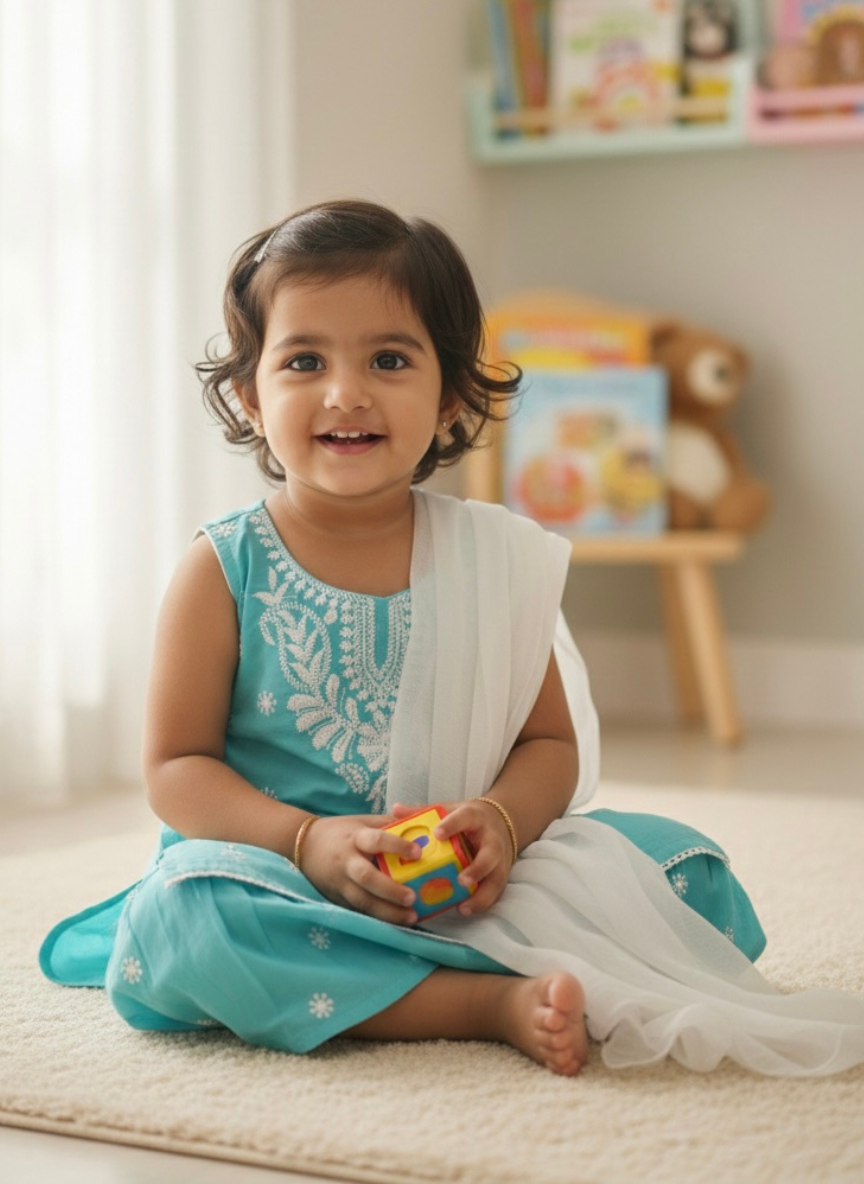 NB Blue Ethnic Suit (6 Months–1 Year)