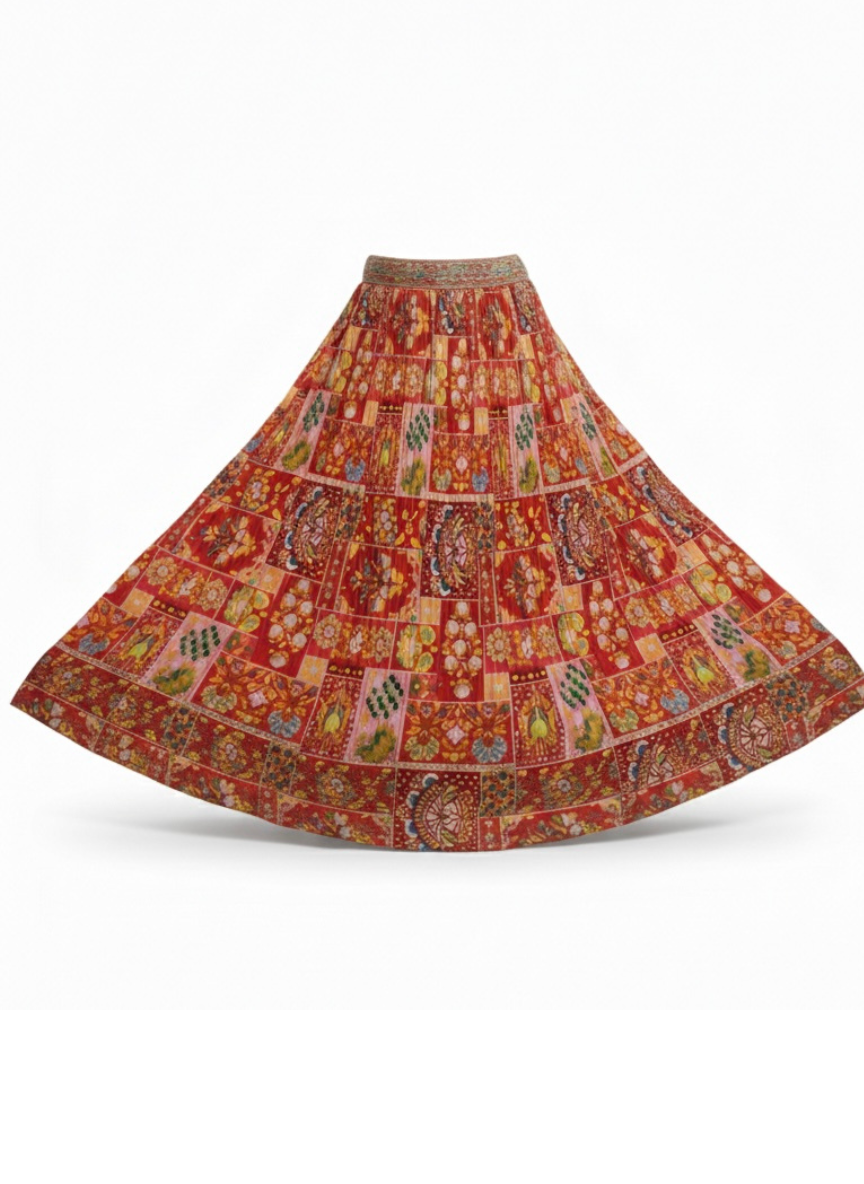 Red Patchwork Lehenga Set