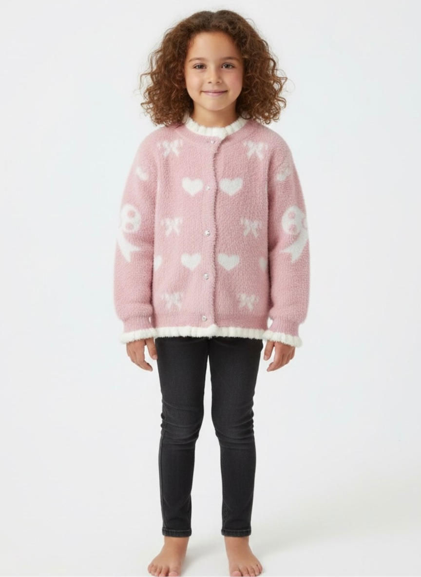 Pink Hair Fur Winter Sweater for Kids