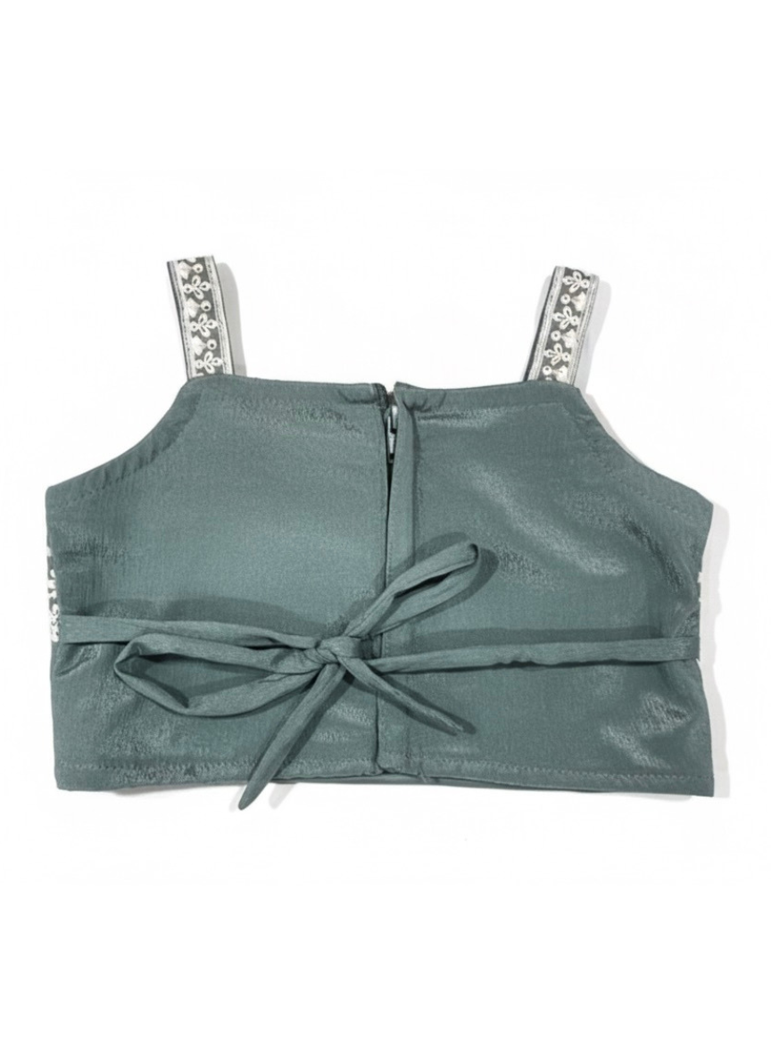 Girls Green Georgette Suit Set