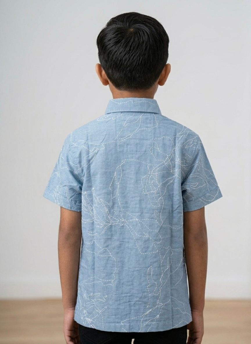 Boys Light Blue Casual Shirt