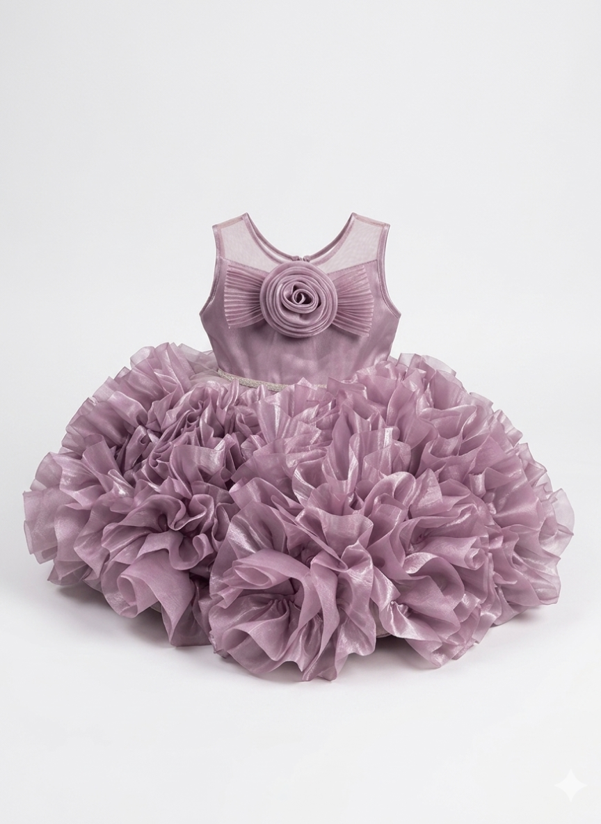 Lilac Purple Organza Party Dress