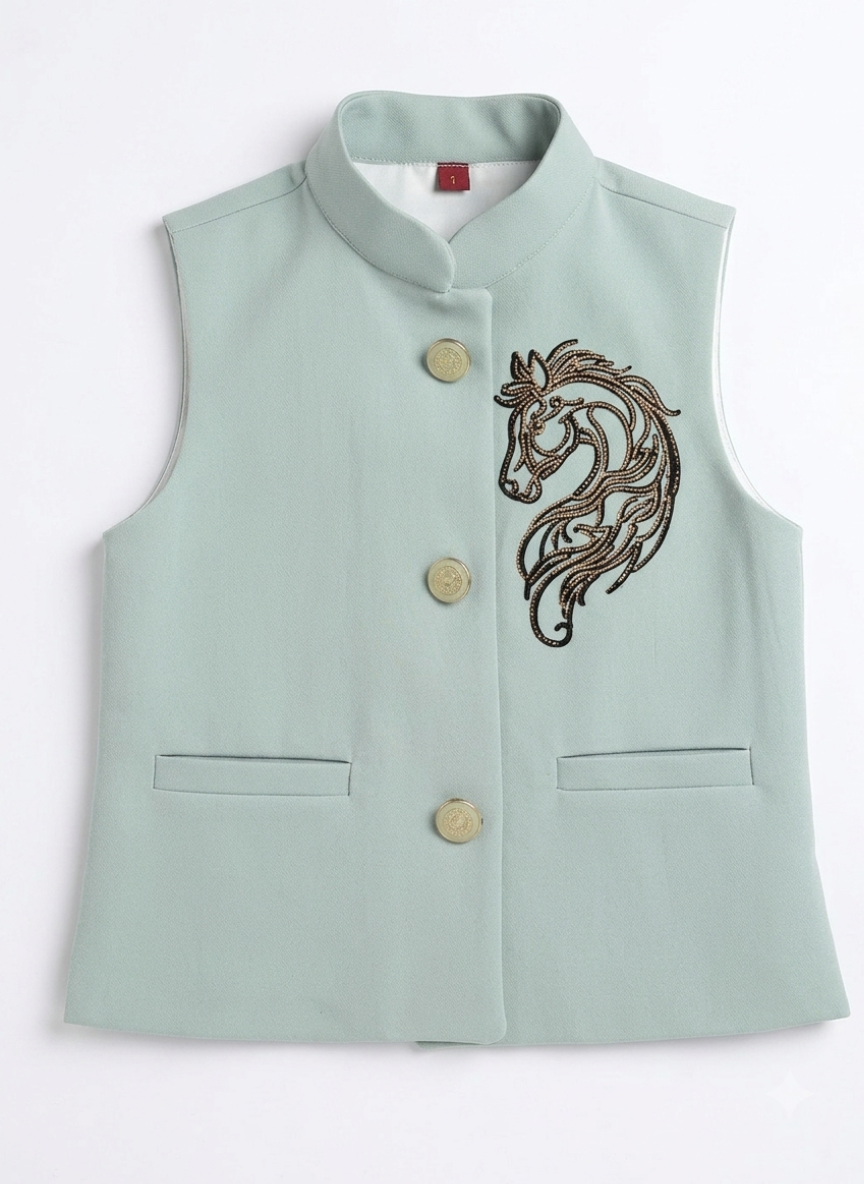 Green Boys Waistcoat Set
