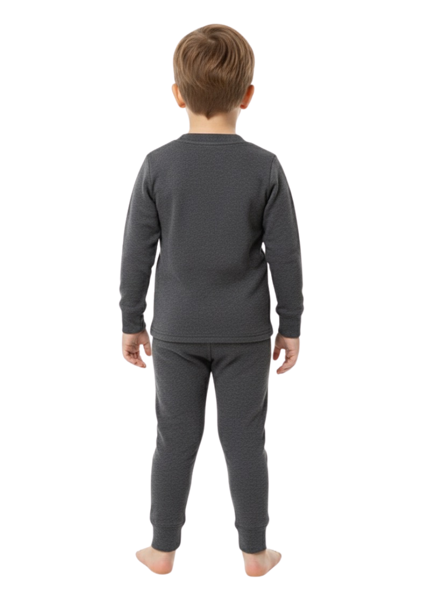 Dark Grey Thermal Set for Kids – Winter Innerwear (Top & Bottom)