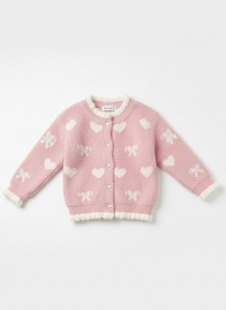 Pink Hair Fur Winter Sweater for Kids
