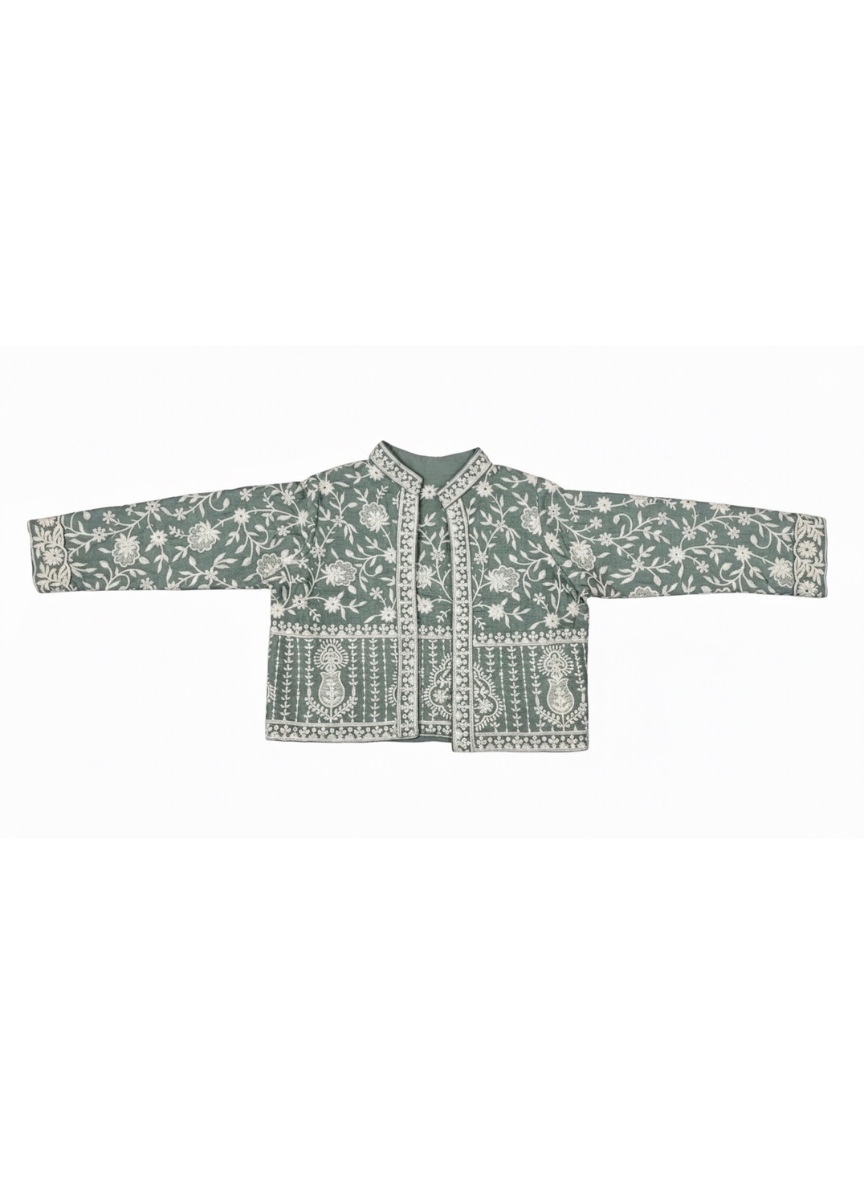 Girls Green Georgette Suit Set