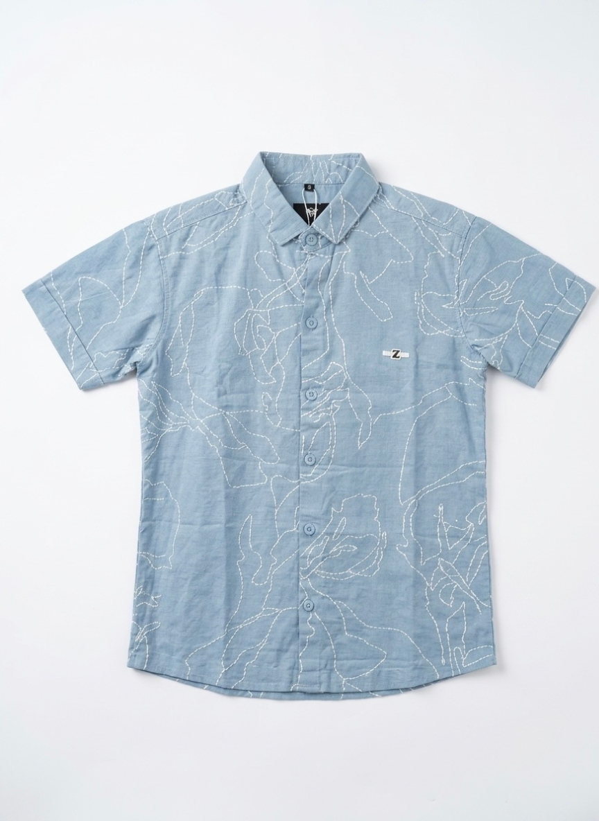 Boys Light Blue Casual Shirt