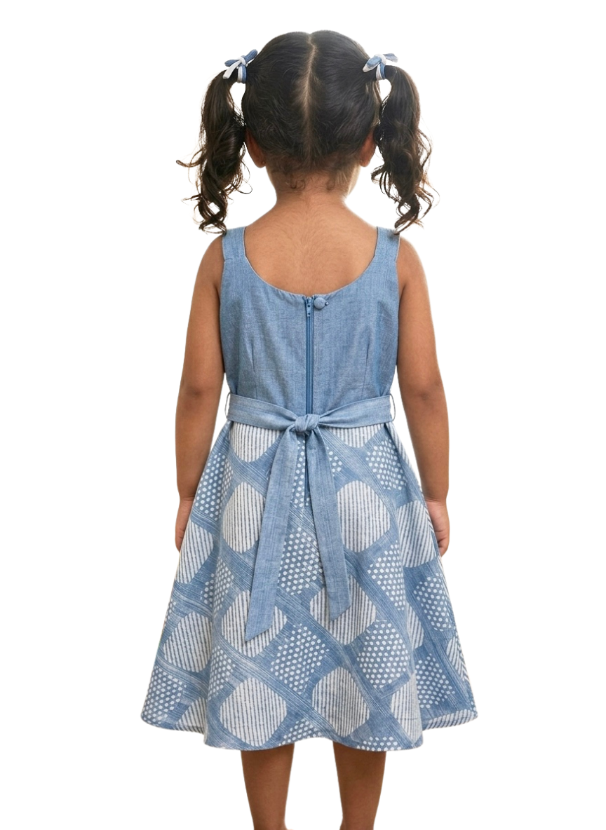 Blue Floral Cotton Dress