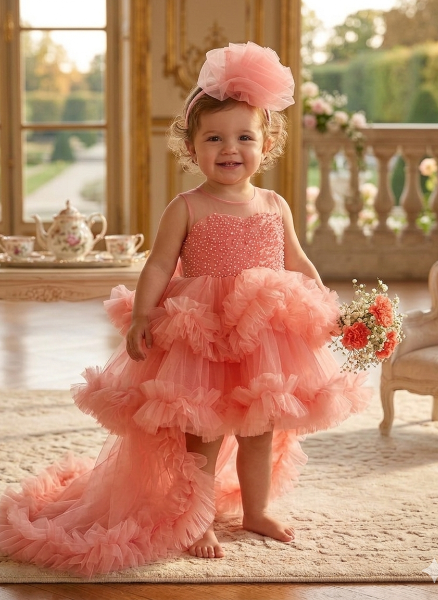 Pink Frill Princess Party Dress