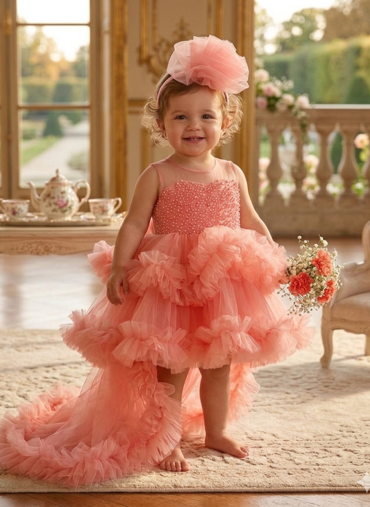 Pink Frill Princess Party Dress