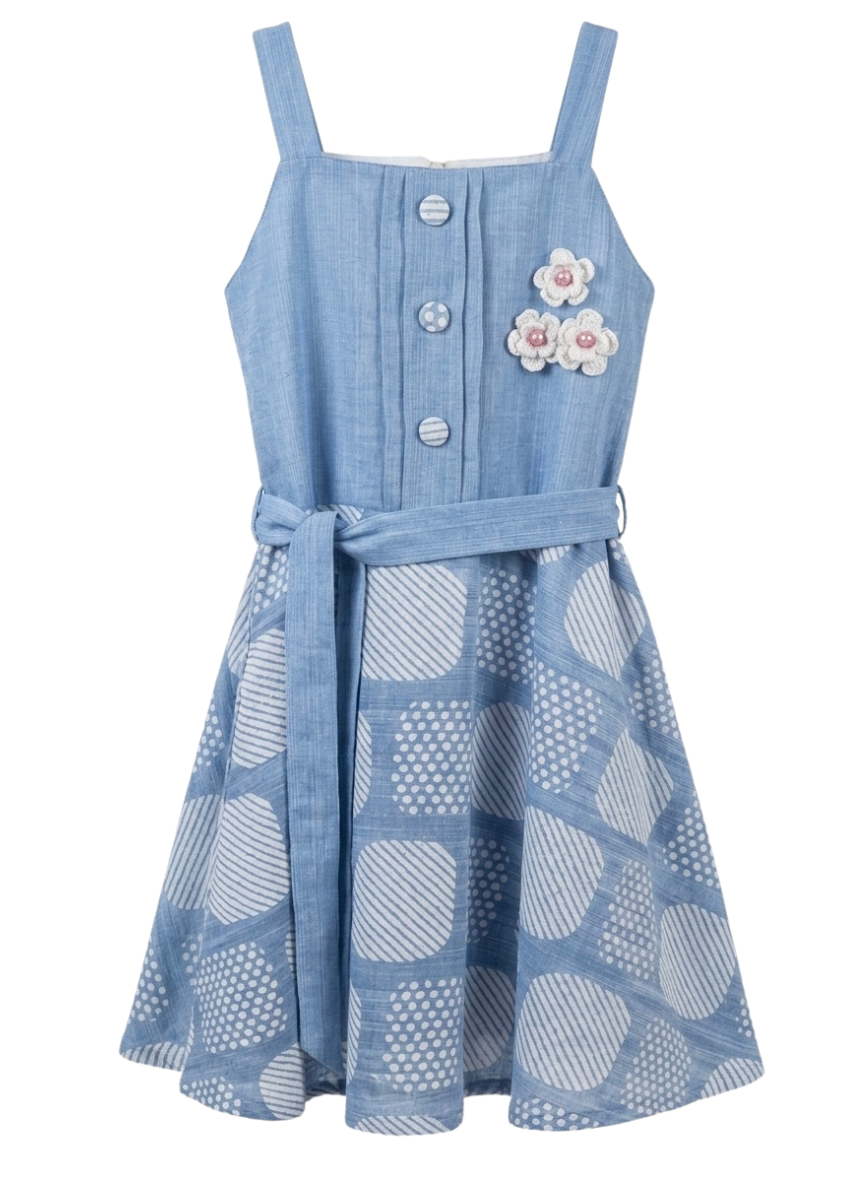 Blue Floral Cotton Dress