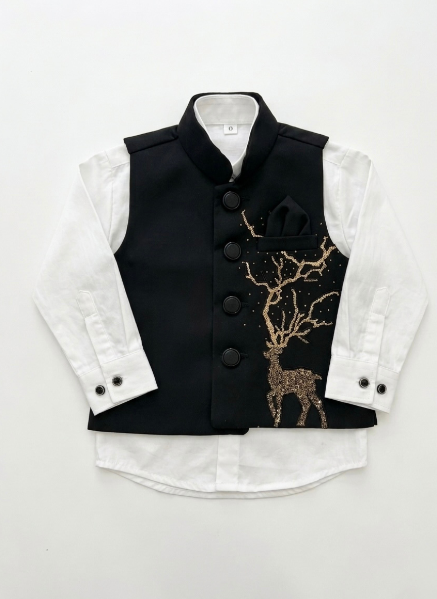Boys Black Waistcoat Party Set