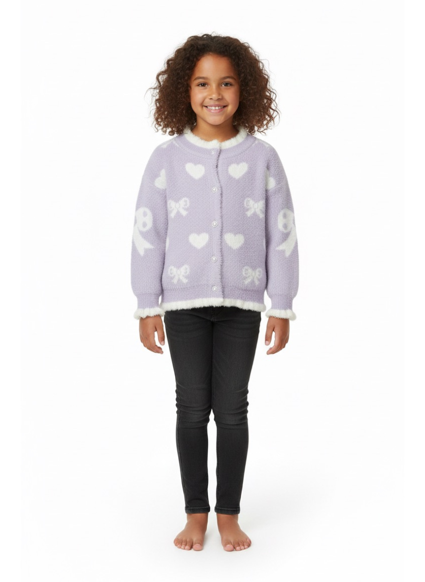 Lavender Hair Fur Winter Sweater for Kids