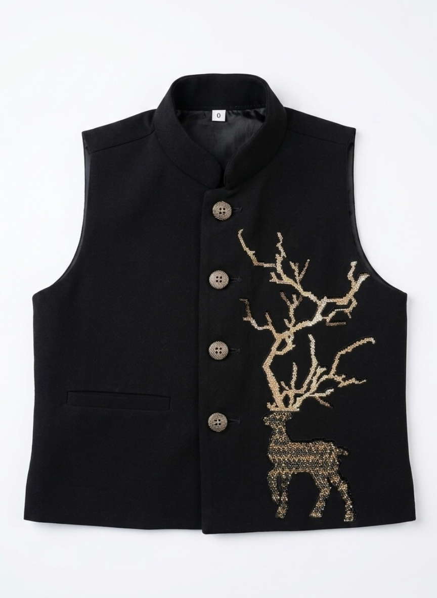 Boys Black Waistcoat Party Set