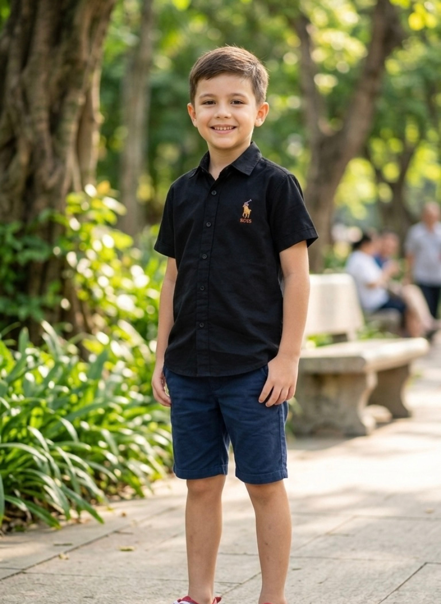 Boys Black Casual Shirt