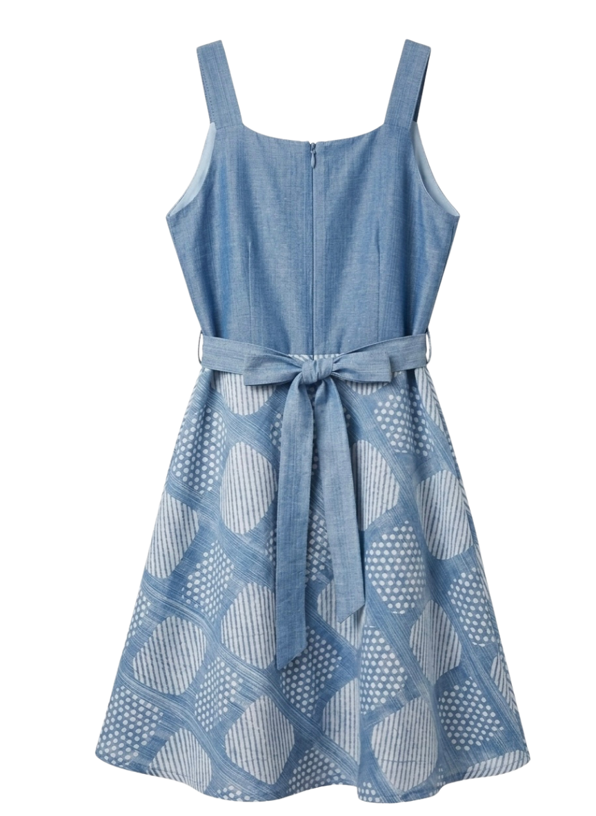 Blue Floral Cotton Dress