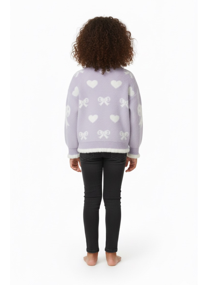 Lavender Hair Fur Winter Sweater for Kids