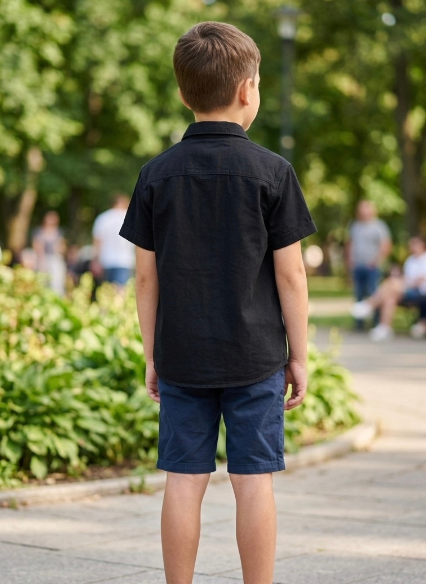 Boys Black Casual Shirt