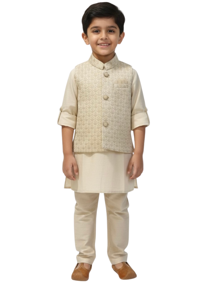 Boys Crème Kurta Set