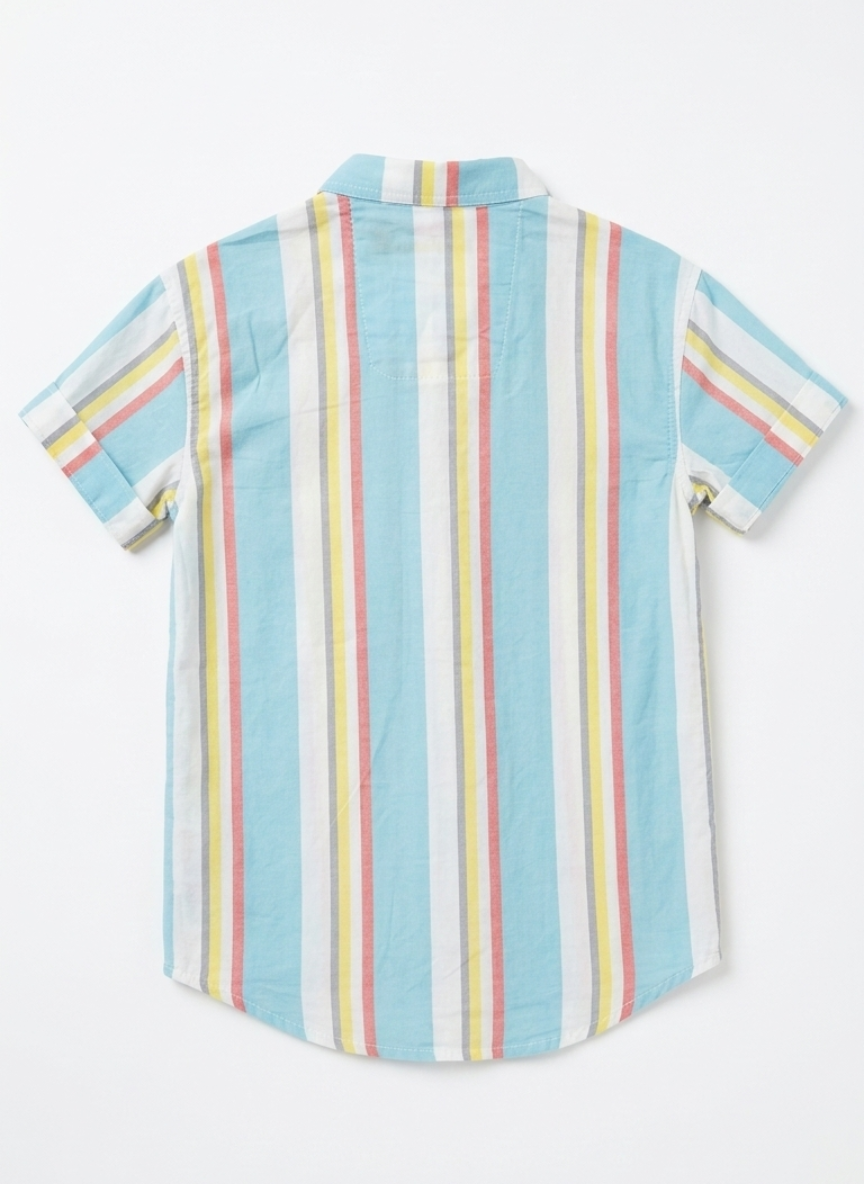 Boys Blue Striped Casual Shirt