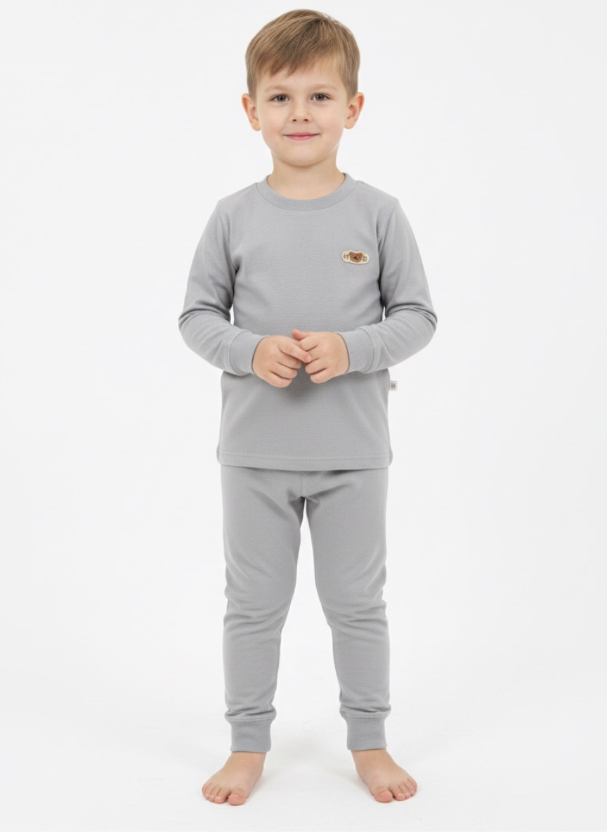 Light Gray Thermal Set for Kids (Winter Innerwear)