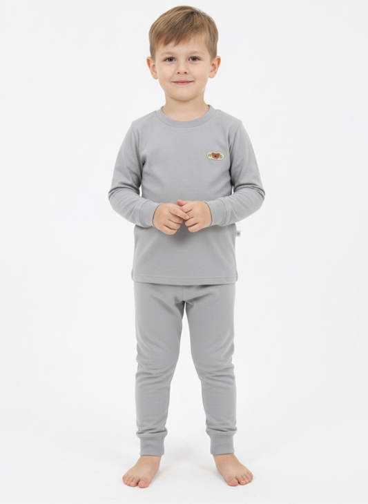 Light Gray Thermal Set for Kids (Winter Innerwear)