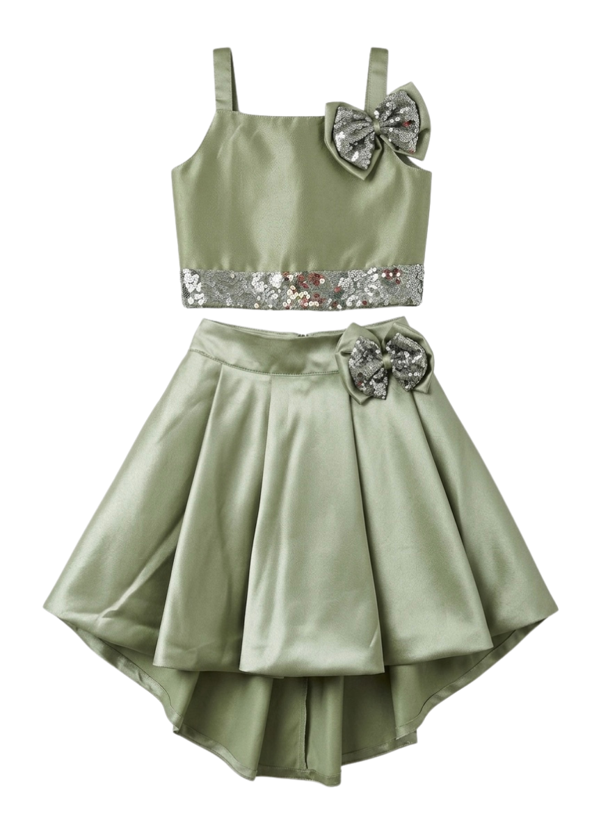 Girls Green Skirt & Top Set (2, 4 & 5 Years)