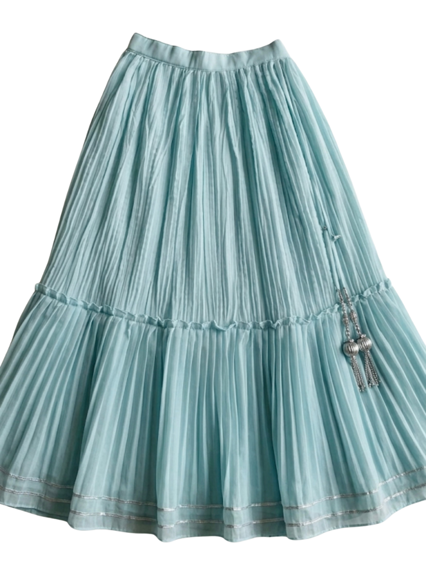 Blue 3-Piece Lehenga Set with Shrug (5–10 Years)