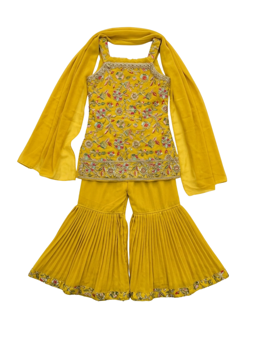 Yellow Sharara Set (5–10 Years)