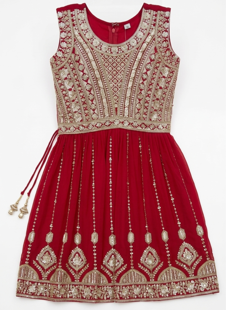 Red Sharara Set (5–10 Years)