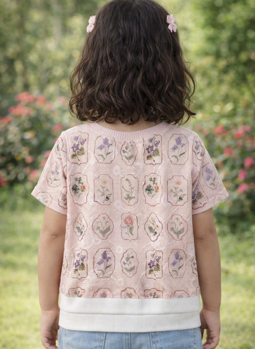 Pink & White Kids T-Shirt (5–11 Years)