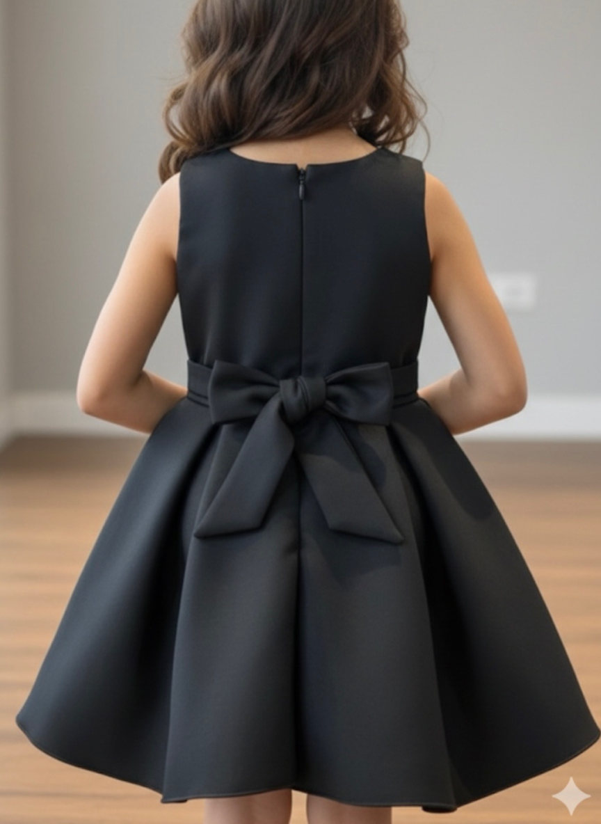 Black Floral Party Dress (1–4 Years)