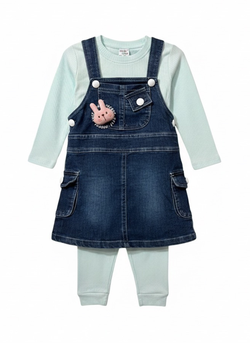 Kids Light Blue Denim Dungaree Set