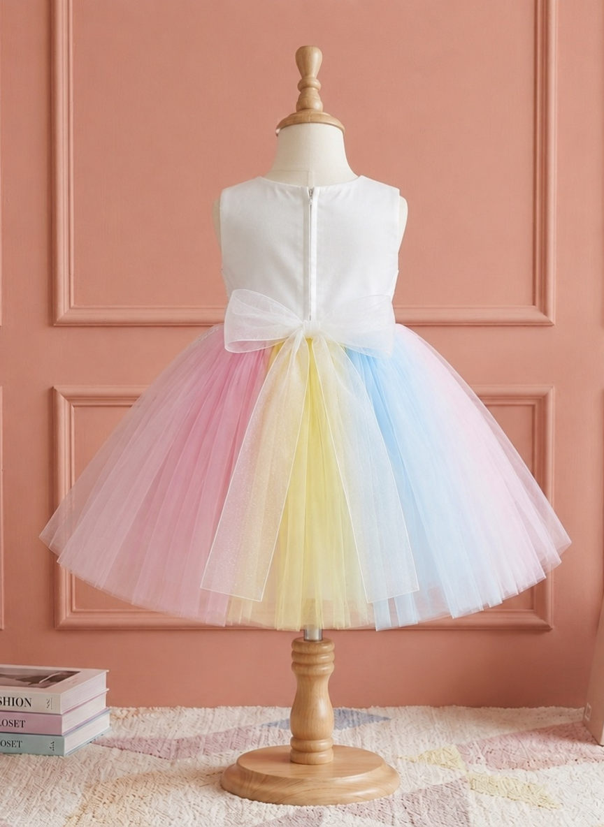 White Unicorn Party Dress (1–7 Years)