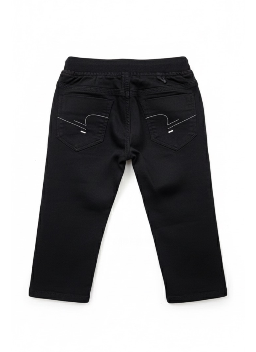 Boys Black Denim Joggers