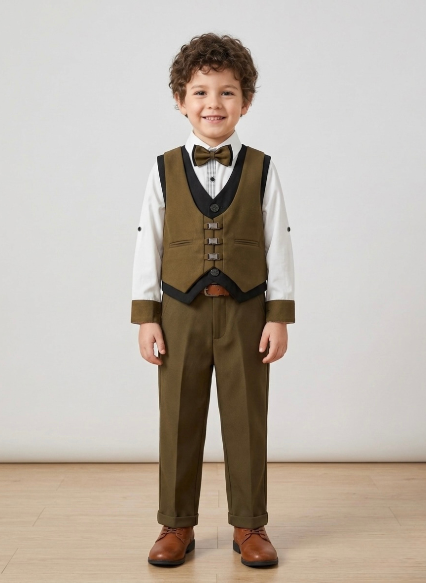 Dark Brown Waistcoat Set