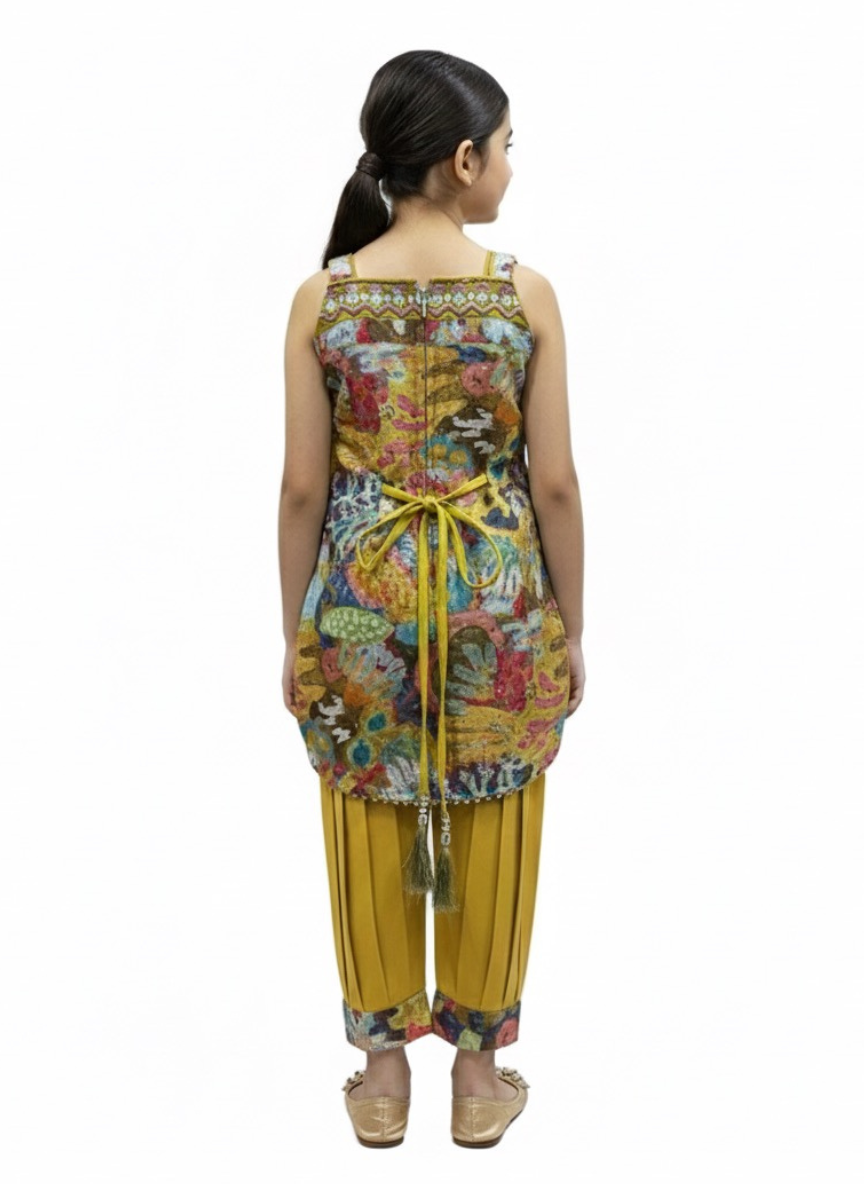 Girls Yellow Farshi Salwar Suit