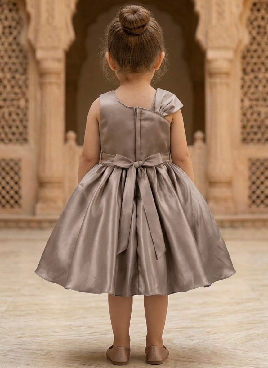 Brown Floral Party Dress (1–2 Years)