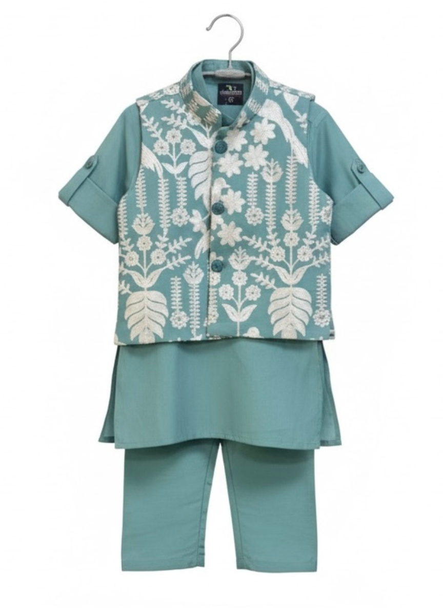 Boys Green Kurta Set