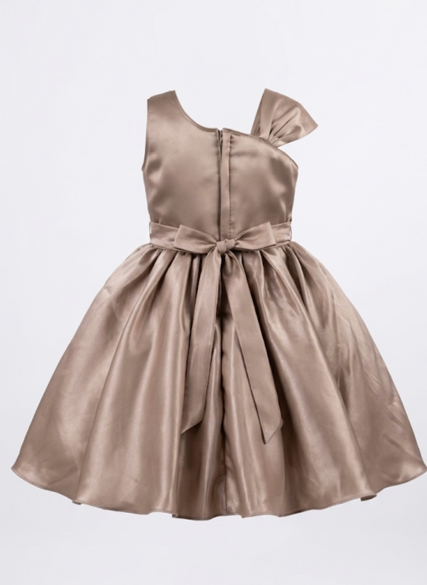 Brown Floral Party Dress (1–2 Years)