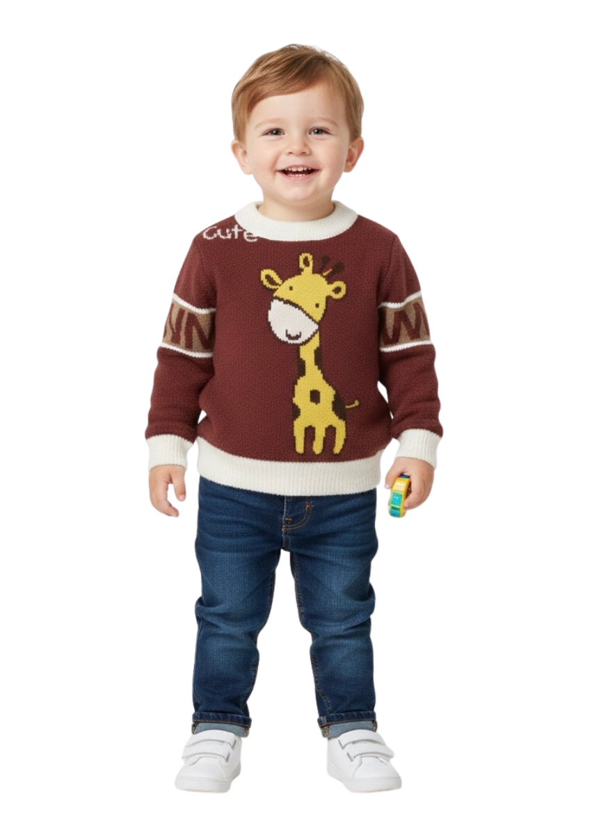 Hair Red Fur Winter Sweater for Kids