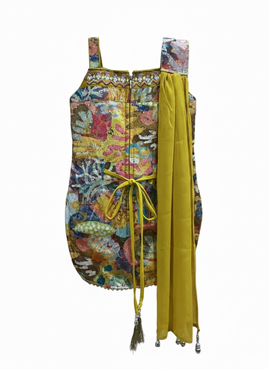 Girls Yellow Farshi Salwar Suit