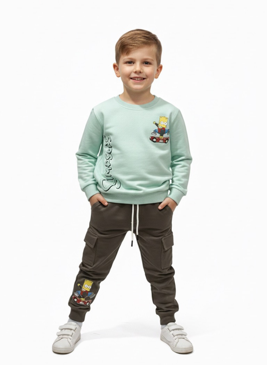 Boys Cartoon Cotton Blend Co-Ord Set