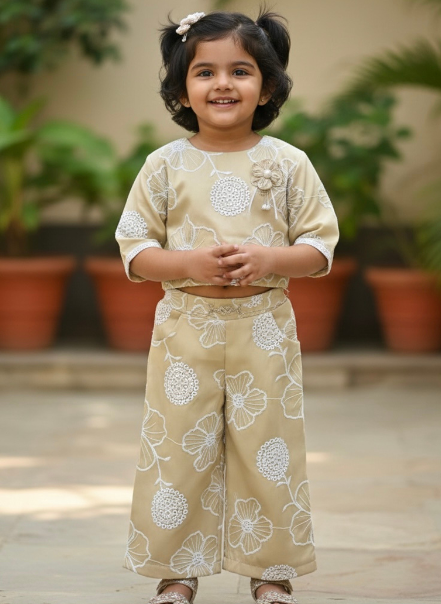 Yellow Embroidered Co-Ord Set